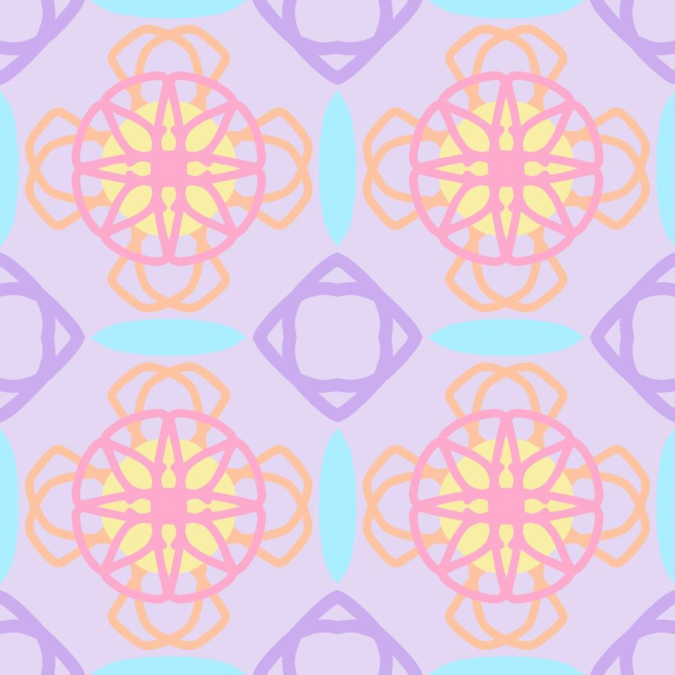 pastel kleur naadloos patroon met tribal vorm geven aan. patroon ontworpen in ikat, azteeks, marokkaans, Thais, luxe Arabisch stijl. ideaal voor kleding stof kledingstuk, keramiek, behang. vector illustratie.