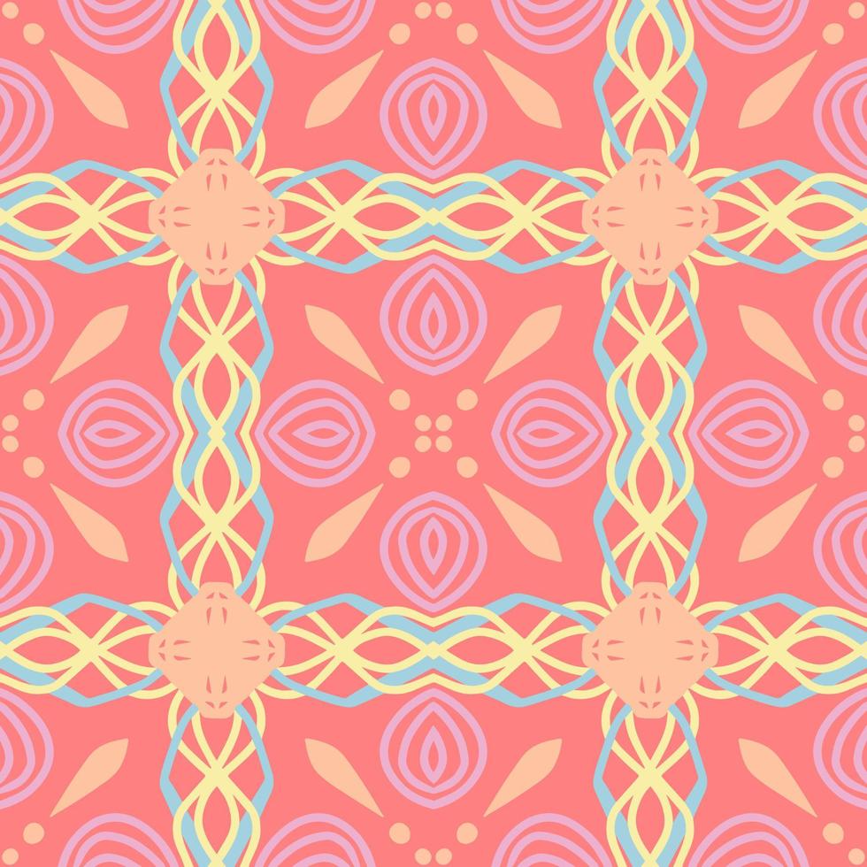 pastel kleur naadloos patroon met tribal vorm geven aan. patroon ontworpen in ikat, azteeks, marokkaans, Thais, luxe Arabisch stijl. ideaal voor kleding stof kledingstuk, keramiek, behang. vector illustratie.