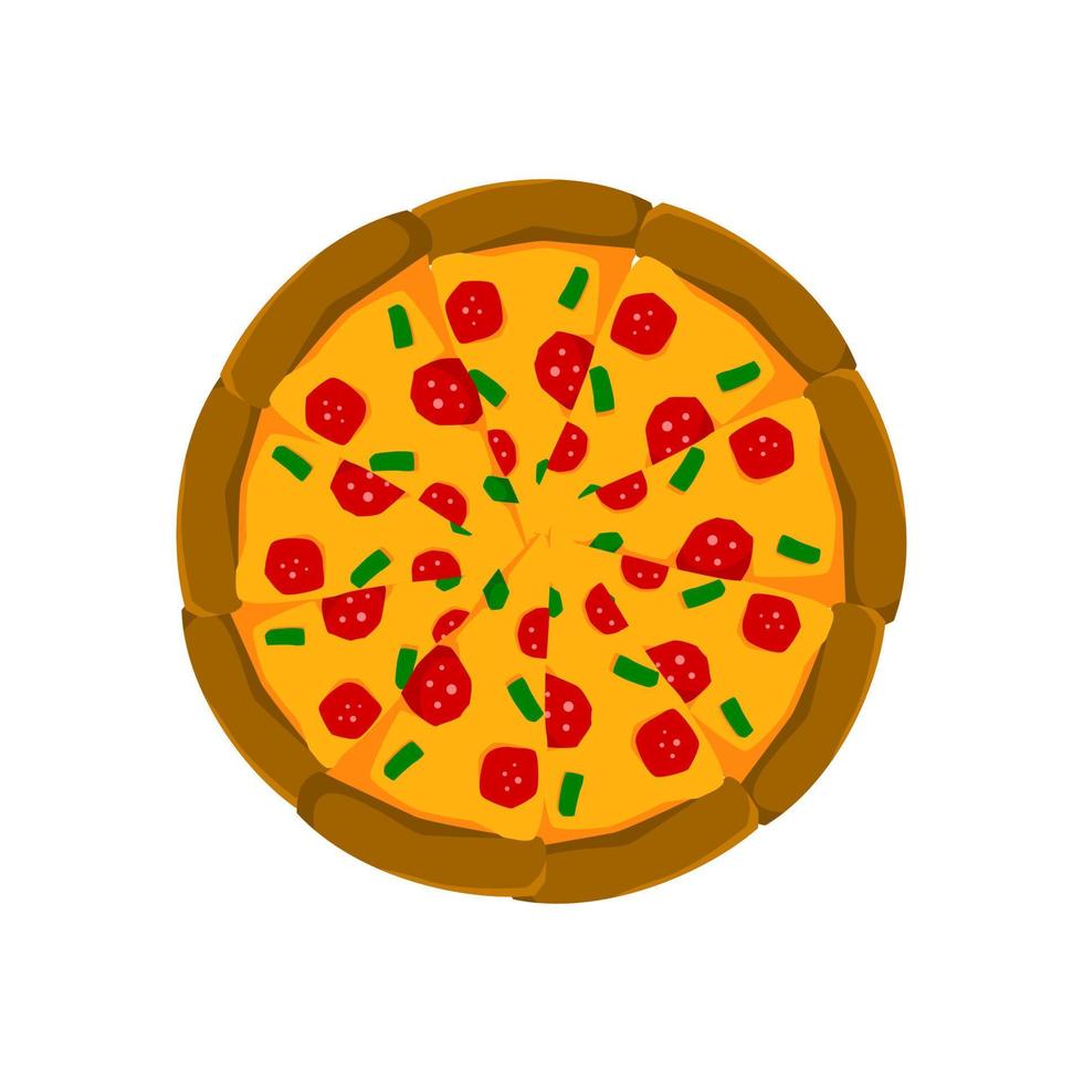 illustratie van een pizza. voedsel vector grafisch Bedrijfsmiddel.