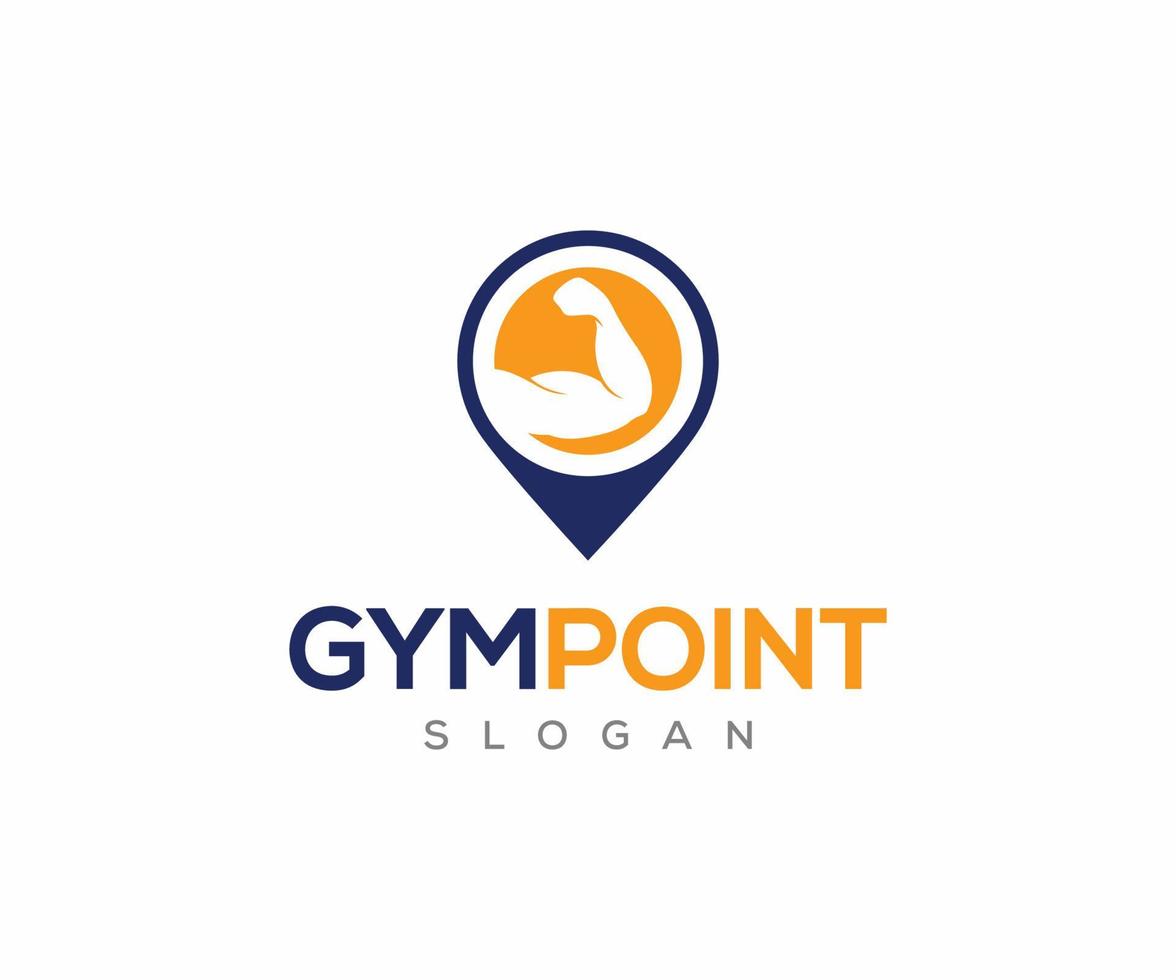 Sportschool punt logo ontwerp sjabloon. Sportschool plaats logo ontwerp vector