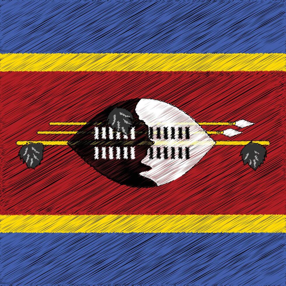 eswatini onafhankelijkheid dag 6 september, plein vlag ontwerp vector