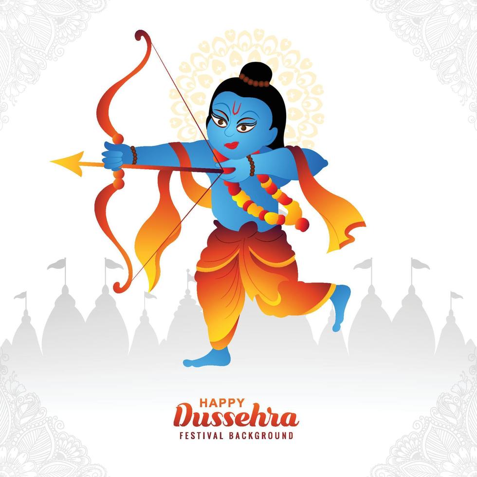 illustratie van heer rama Indisch festival kaart gelukkig dussehra vakantie achtergrond vector