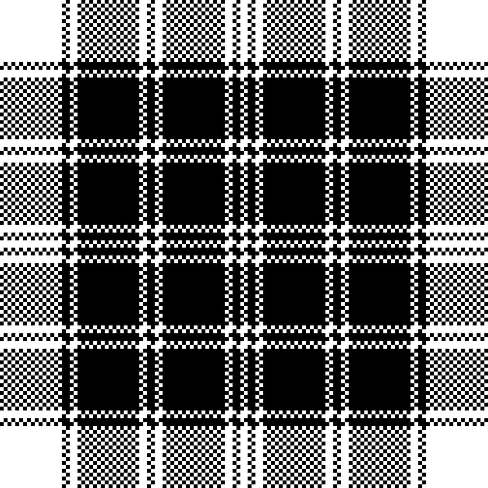 klassiek pixel plaid zwart wit naadloos patroon vector