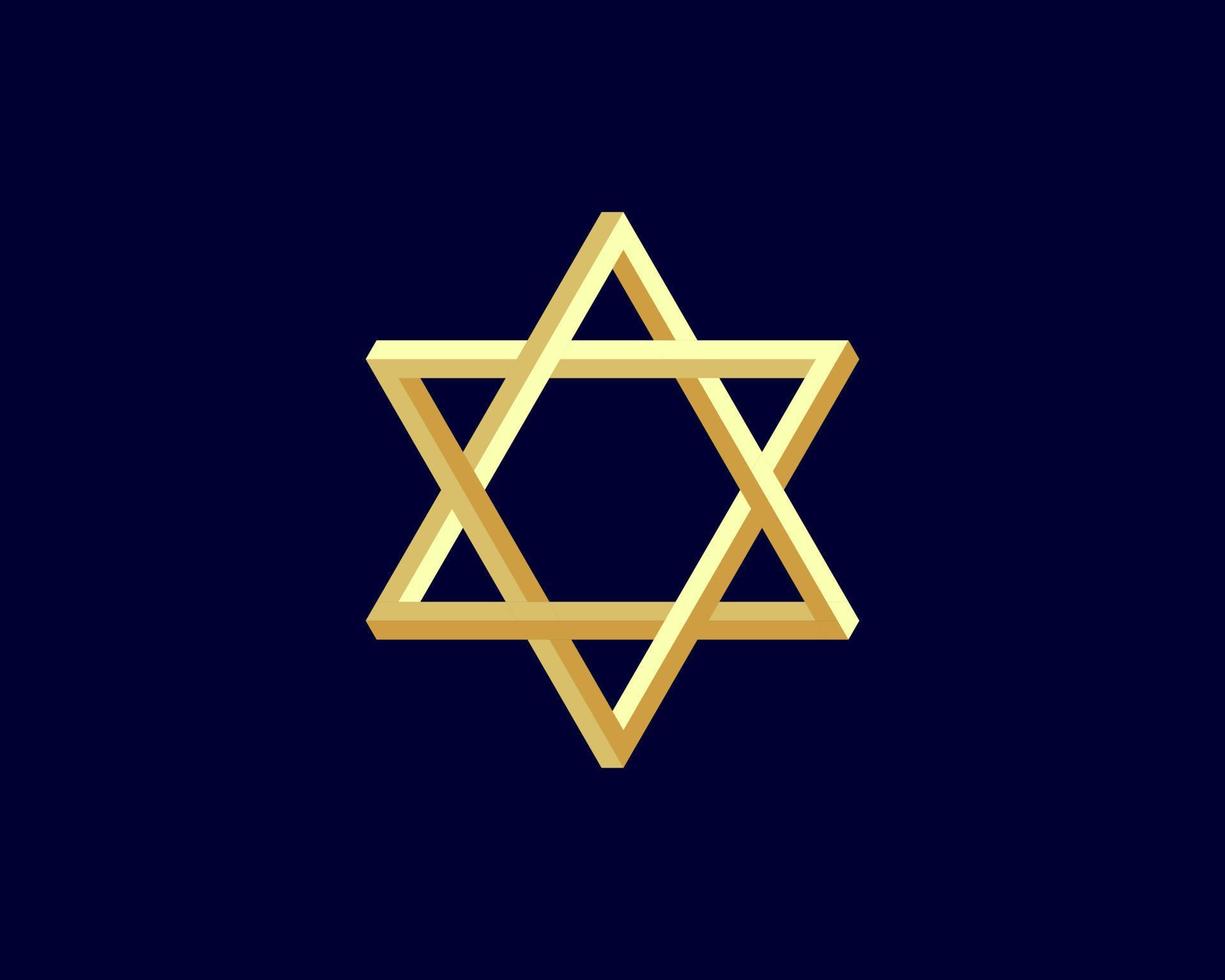 Joods ster van david icoon. vector zes wees sterren symbool.