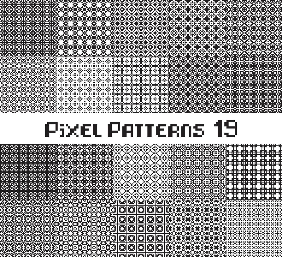 abstract naadloos patroon in pixel stijl. reeks meetkundig ontwerp achtergrond. vector