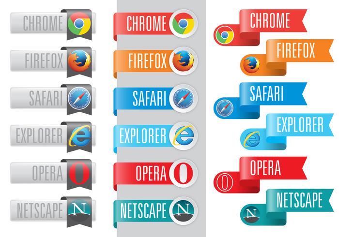 Webbrowser Logos In Linten vector