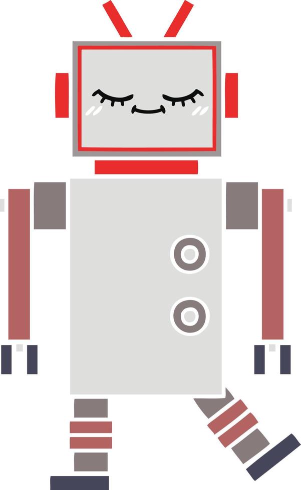 egale kleur retro cartoon robot vector