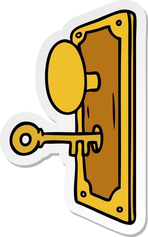 sticker cartoon doodle van een deurklink vector