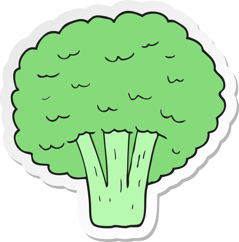 sticker van een cartoon broccoli vector