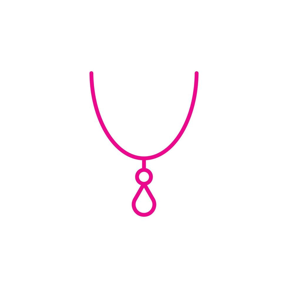 eps10 roze vector ketting of hanger lijn kunst icoon geïsoleerd Aan wit achtergrond. medaillon schets symbool in een gemakkelijk vlak modieus modern stijl voor uw website ontwerp, logo, en mobiel toepassing