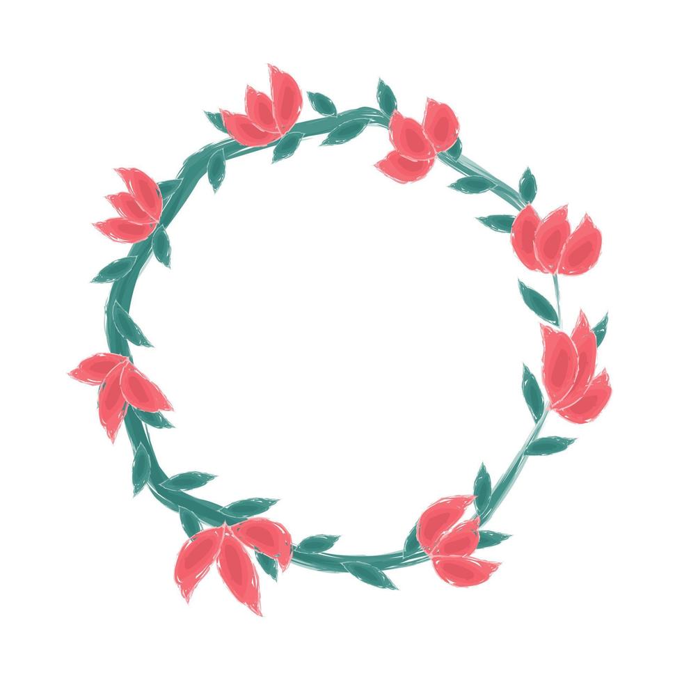 vector kruiden kader ontwerp voor kaarten met bloemen. rustiek wijnoogst boeket in groen en roze kleuren.