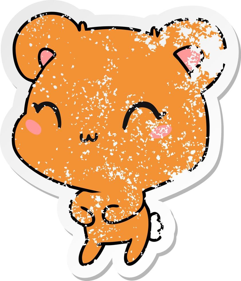 noodlijdende sticker cartoon kawaii schattige teddybeer vector