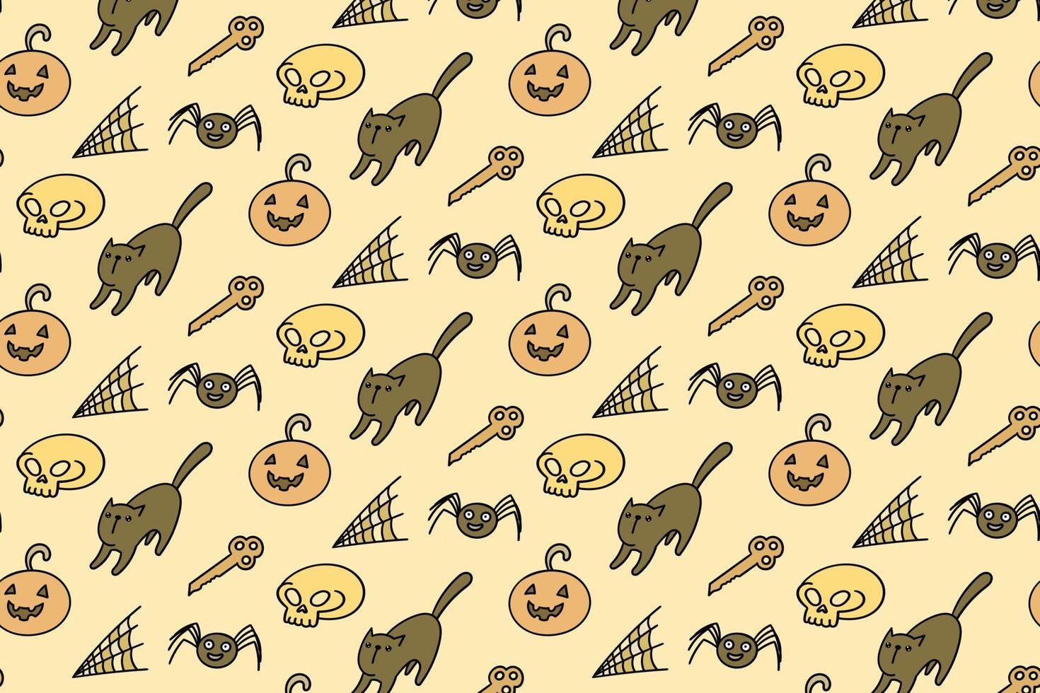 schattig halloween naadloos patroon, tekenfilm, achtergrond, gemakkelijk, kunst vector