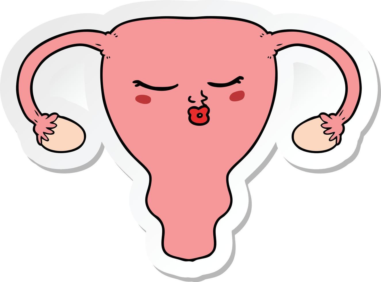 sticker van een cartoon-baarmoeder vector