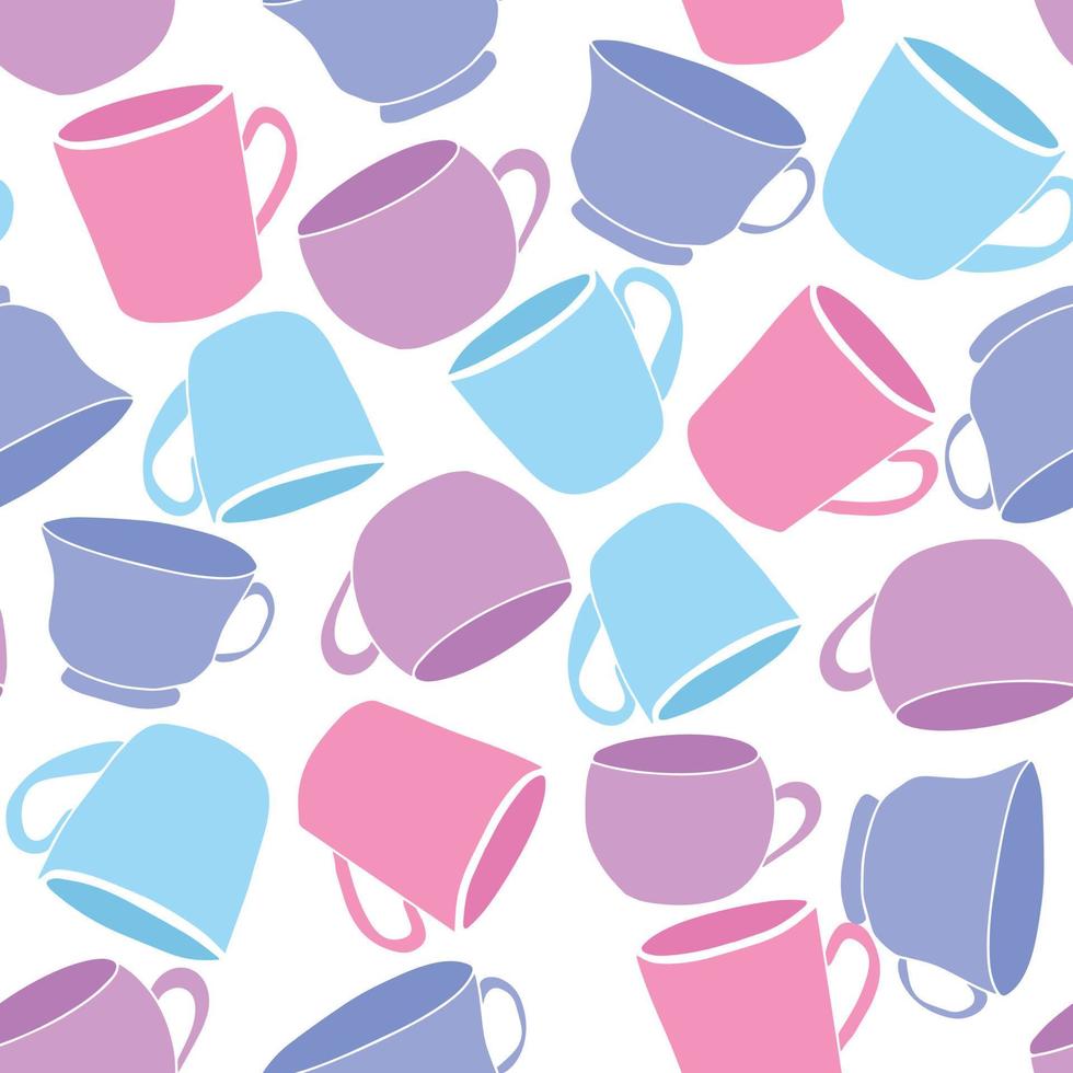 naadloos patroon van kop in pastel blauw en Purper kleur. vector illustratie