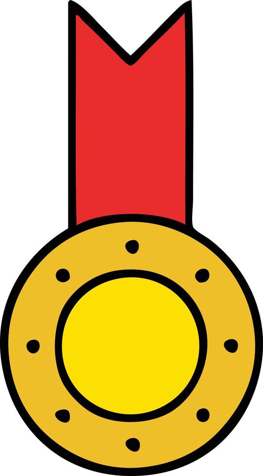 leuke cartoon gouden medaille vector