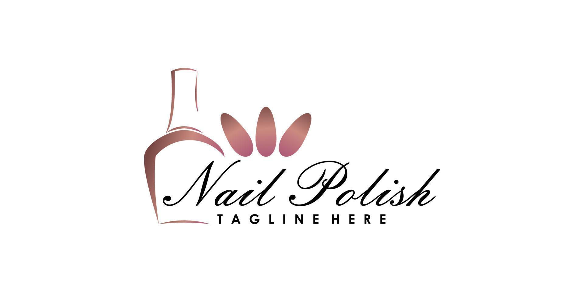 nagel schoonheid salon logo ontwerp vector met creatief concept premie vector