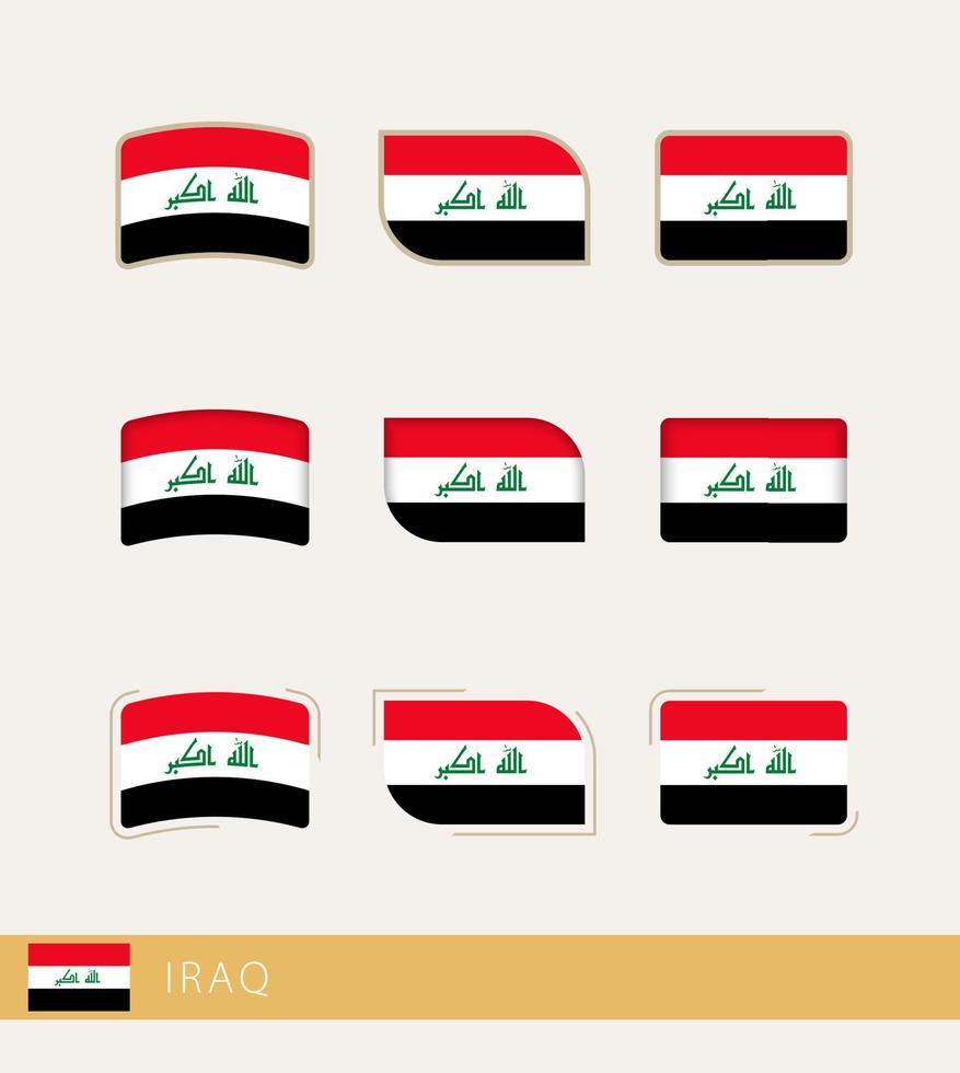 vector vlaggen van Irak, verzameling van Irak vlaggen.