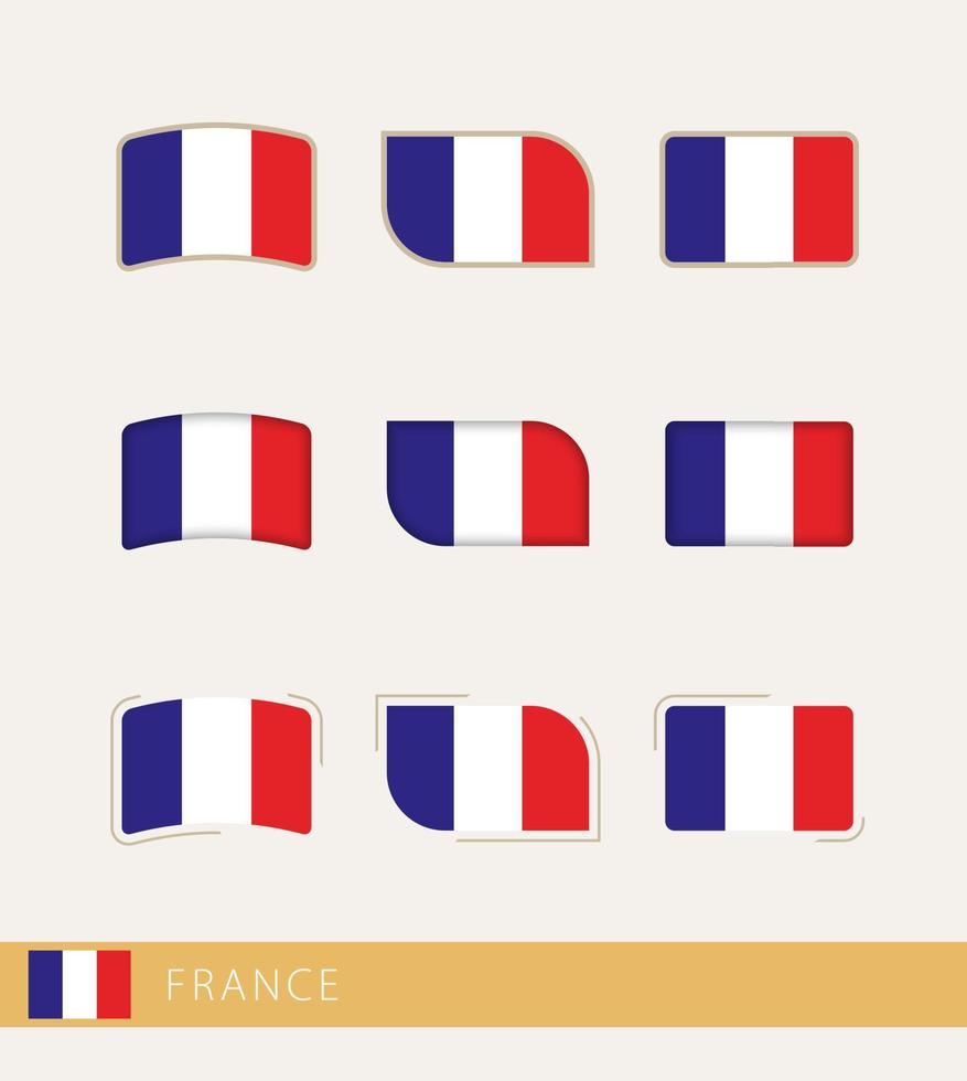 vector vlaggen van Frankrijk, verzameling van Frankrijk vlaggen.