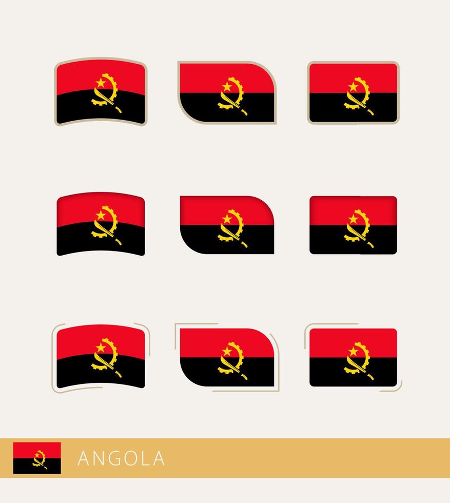 vector vlaggen van Angola, verzameling van Angola vlaggen.