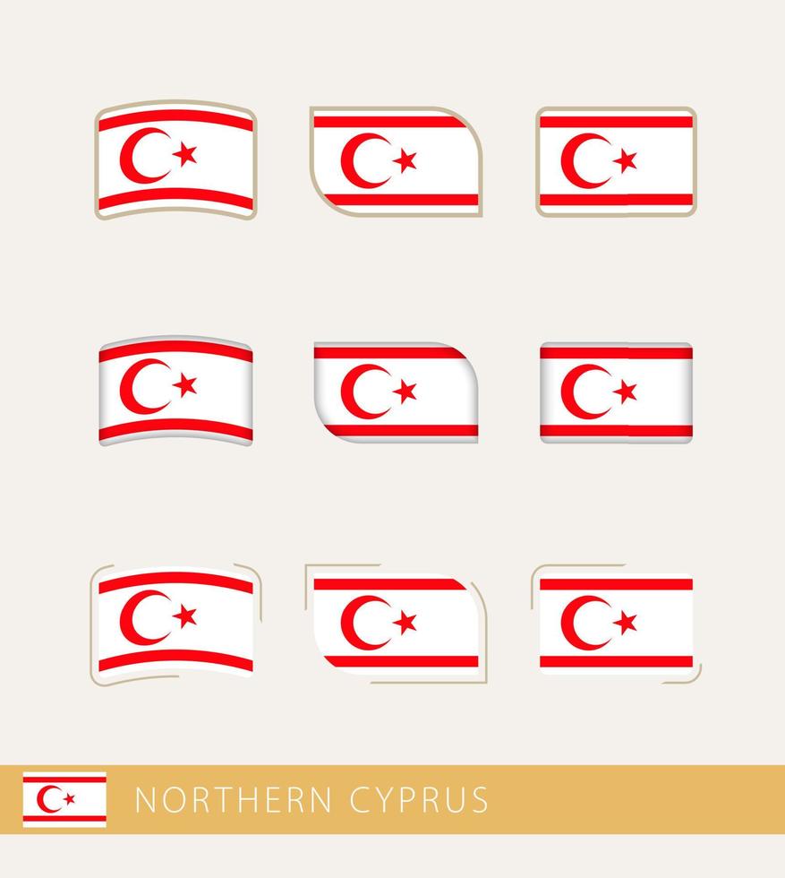 vector vlaggen van noordelijk Cyprus, verzameling van noordelijk Cyprus vlaggen.