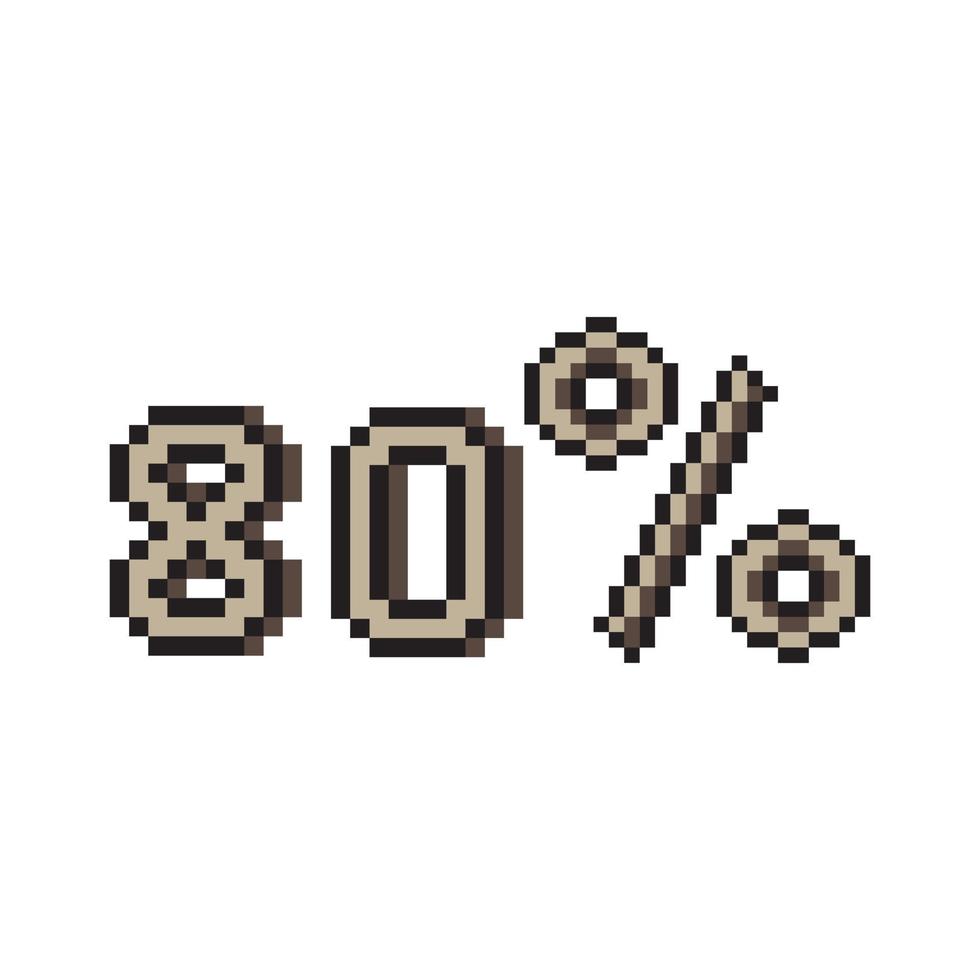 pixel kunst ontwerp 80 procent Aan wit achtergrond. vector