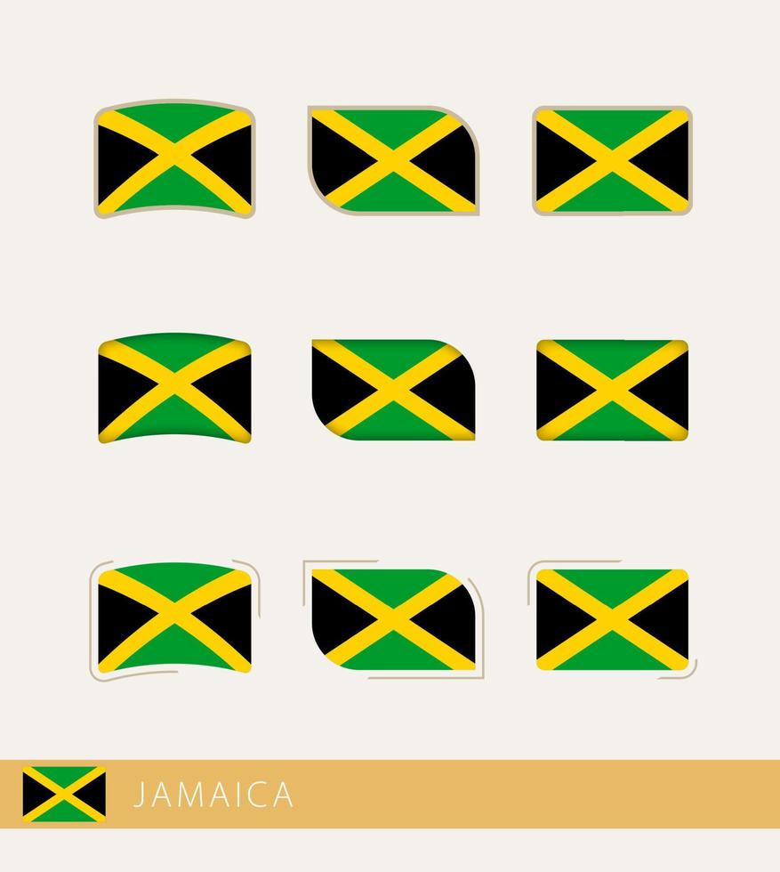 vector vlaggen van Jamaica, verzameling van Jamaica vlaggen.