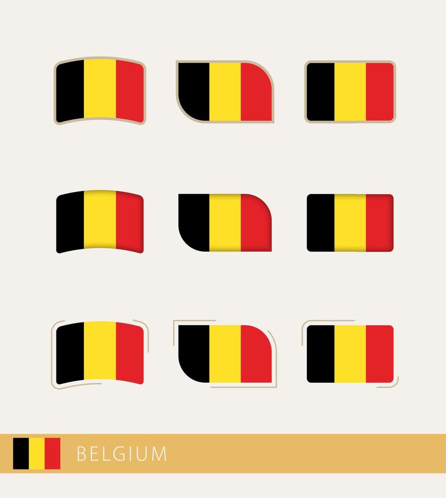 vector vlaggen van belgië, verzameling van belgie vlaggen.