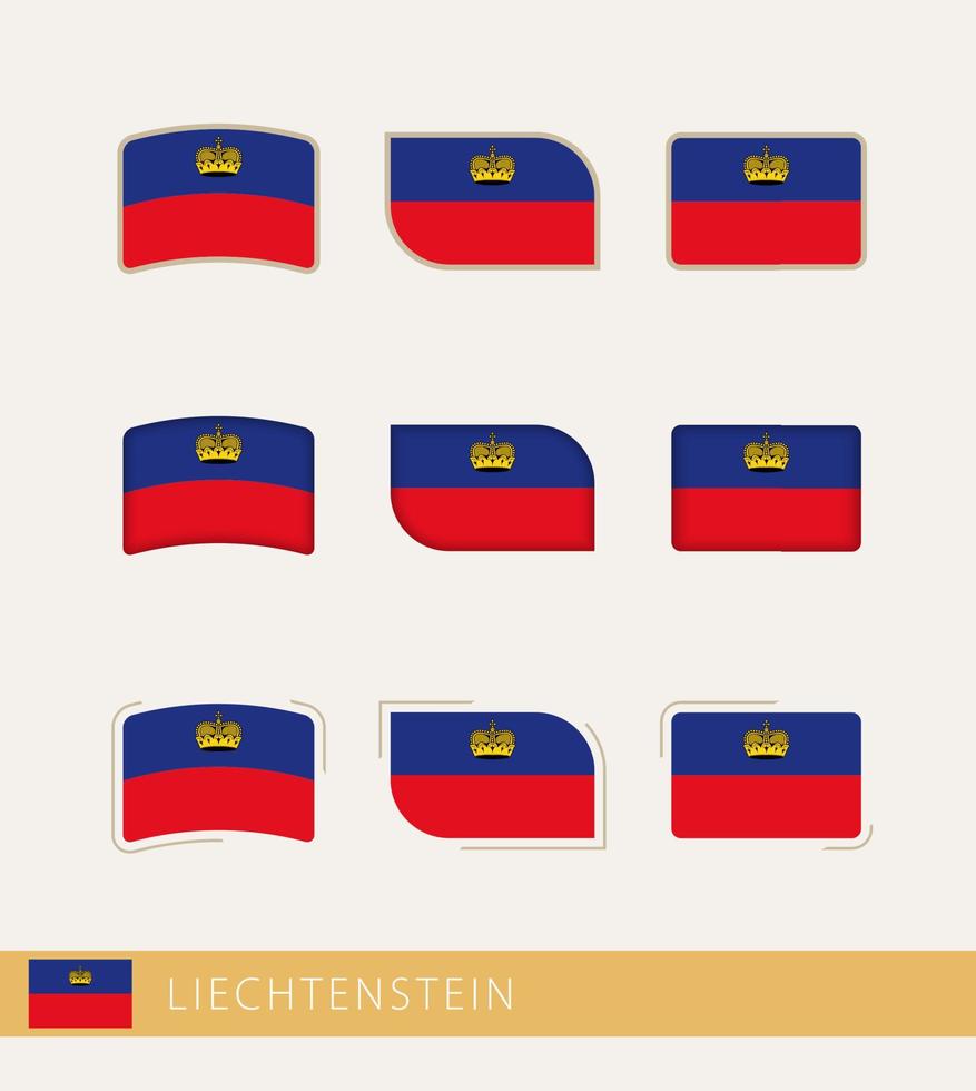 vector vlaggen van Liechtenstein, verzameling van Liechtenstein vlaggen.