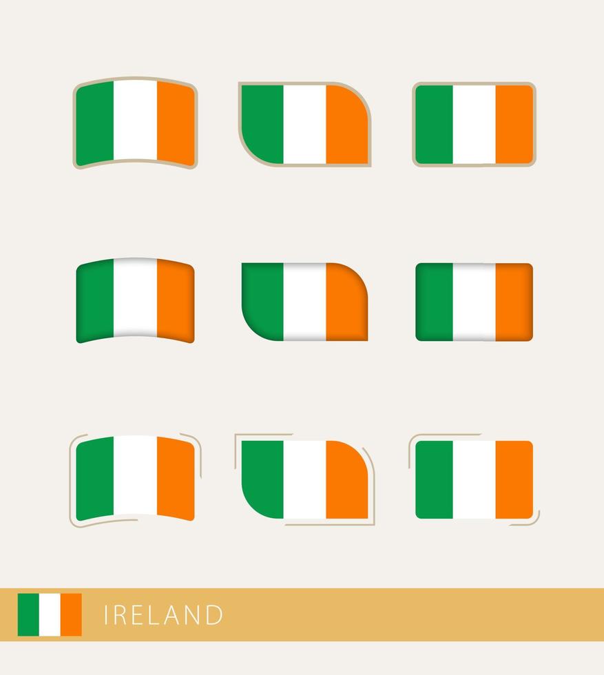 vector vlaggen van Ierland, verzameling van Ierland vlaggen.