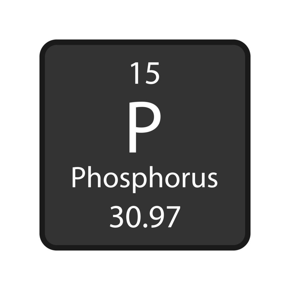 fosfor symbool. scheikundig element van het periodiek systeem. vectorillustratie. vector