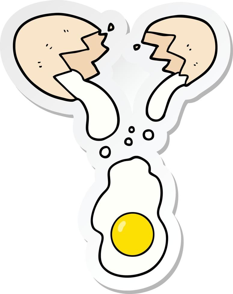 sticker van een vers gebarsten ei vector