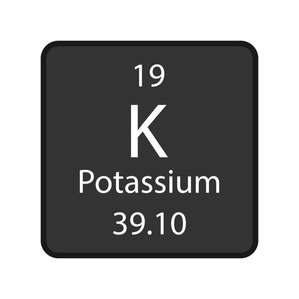 kalium symbool. scheikundig element van het periodiek systeem. vectorillustratie. vector