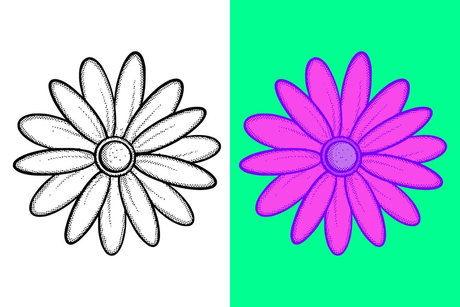 bloem illustratie hand- getrokken tekenfilm wijnoogst stijl vector