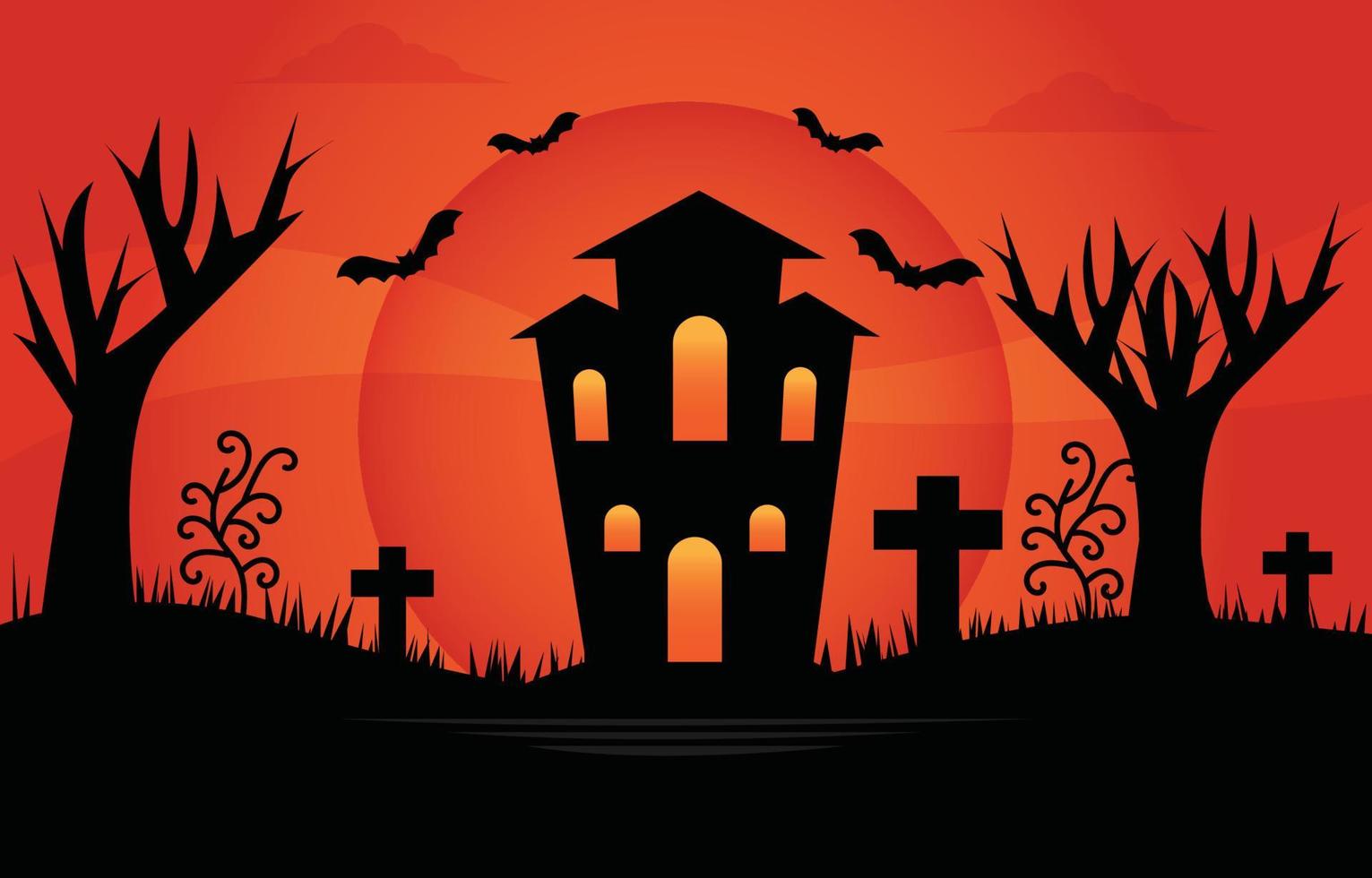 halloween hand- getrokken illustratie vector achtergrond ontwerp