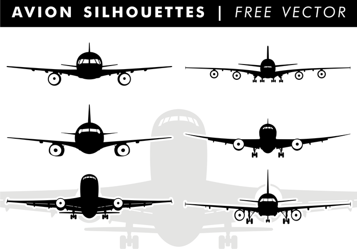 Avion Silhouetten Gratis Vector