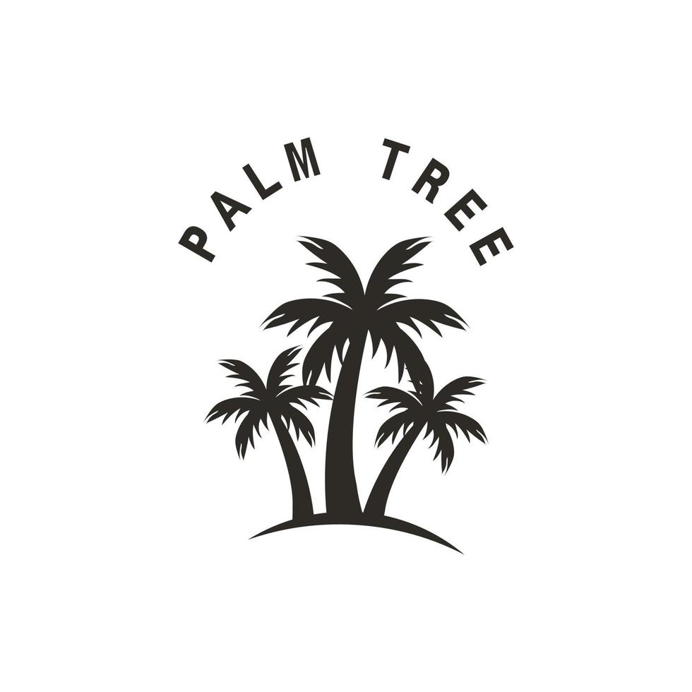 vector illustratie van palm boom, kokosnoot boom, zonsondergang, strand, zomer, landschap. vector ontwerp dat is heel geschikt voor logo's, websites, appjes, elementen, spandoeken, pamfletten, enz.