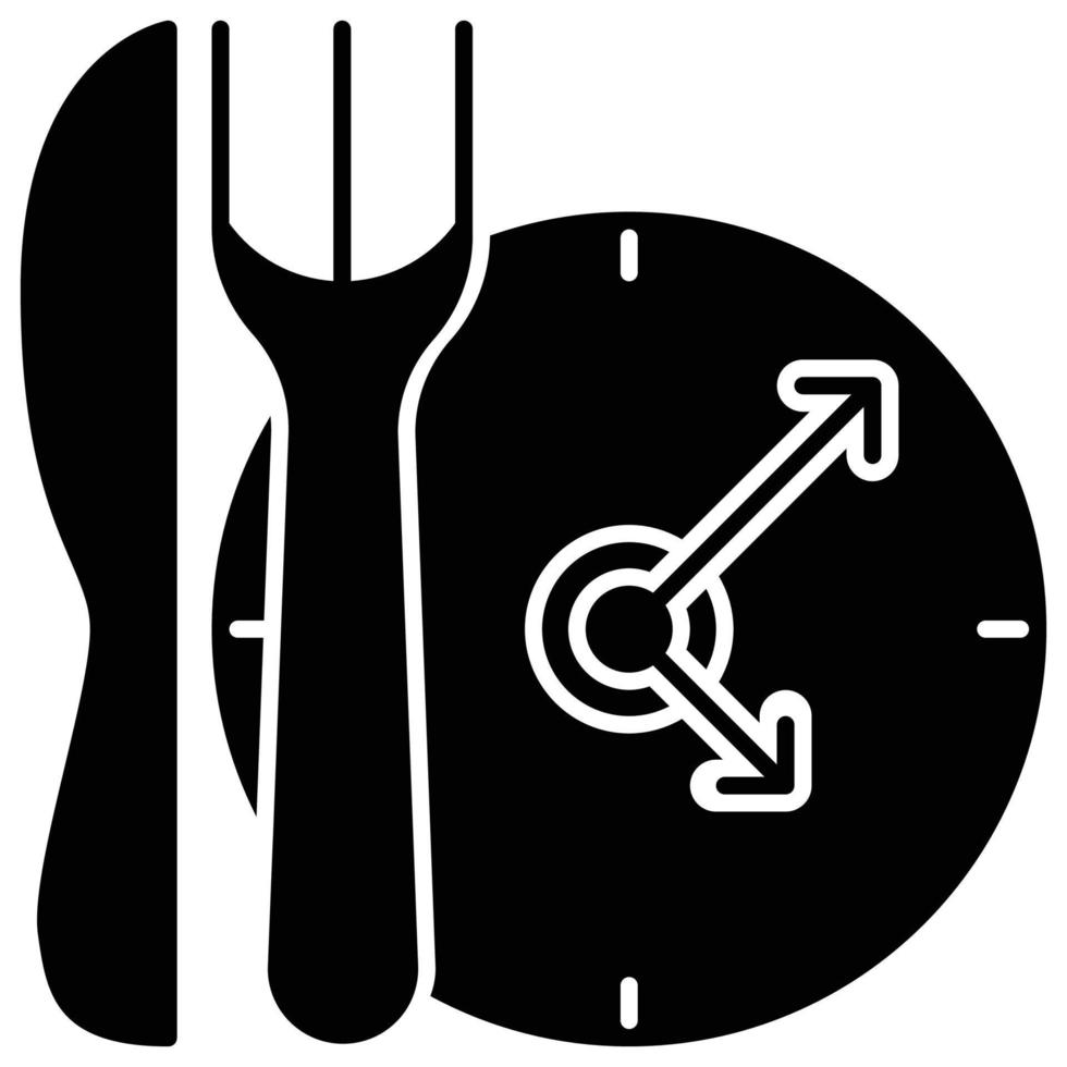 etenstijd icoon, voedsel onderhoud thema vector
