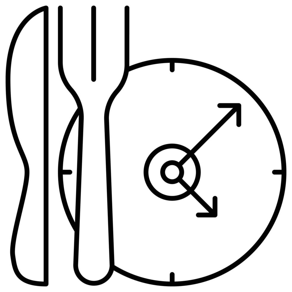 etenstijd icoon, voedsel onderhoud thema vector