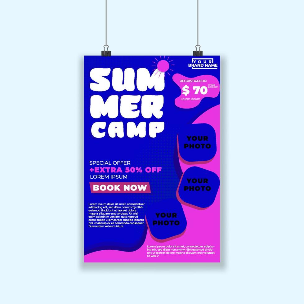 zomer folder of poster grafisch ontwerp sjabloon gemakkelijk naar aanpassen gemakkelijk en elegant ontwerp vector