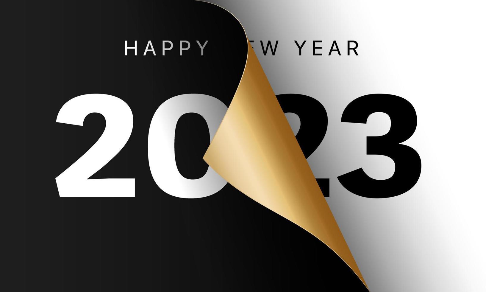 2023 gelukkig nieuwjaar achtergrondontwerp. wenskaart, spandoek, poster. vectorillustratie. vector