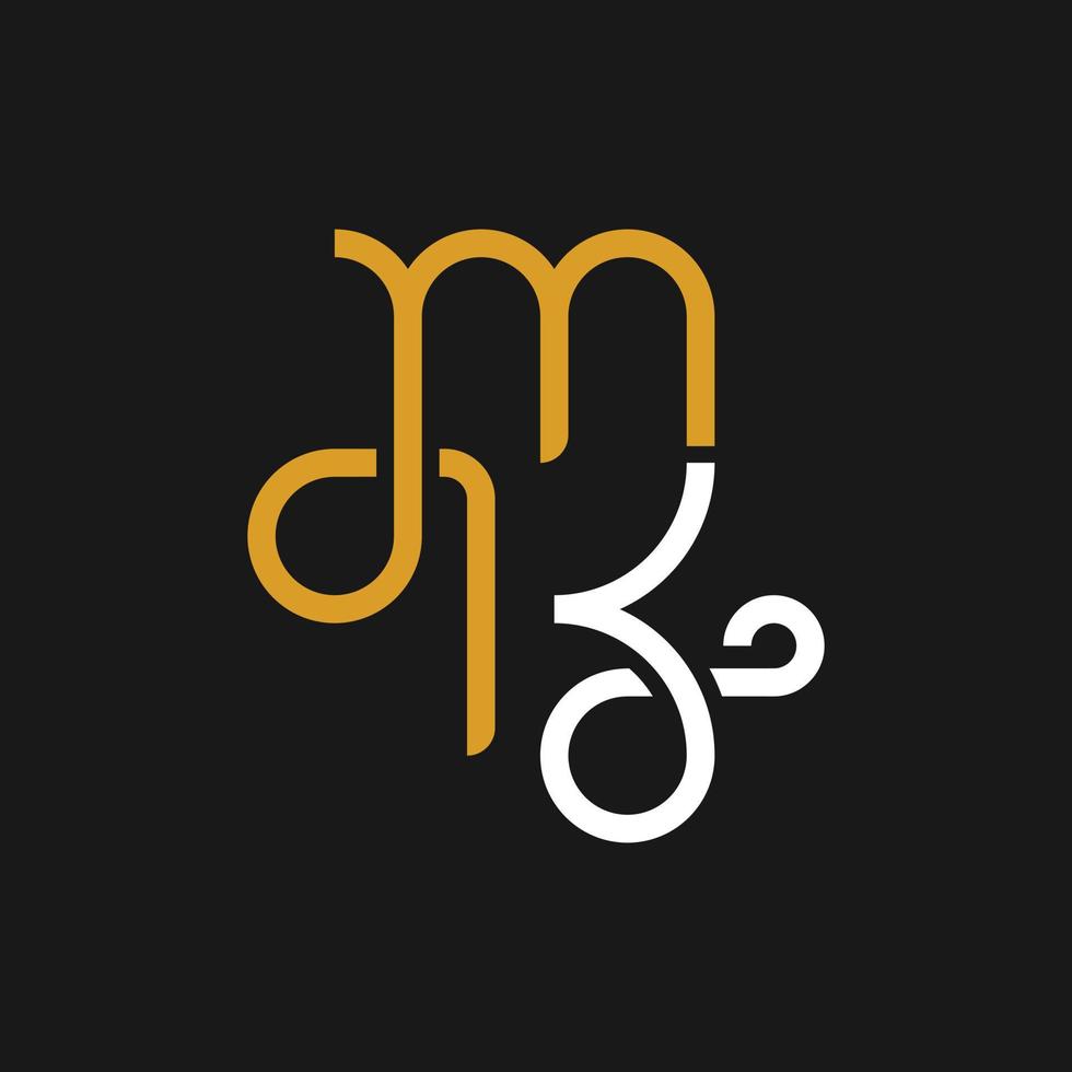 brief mk lijn monogram meetkundig luxe logo vector