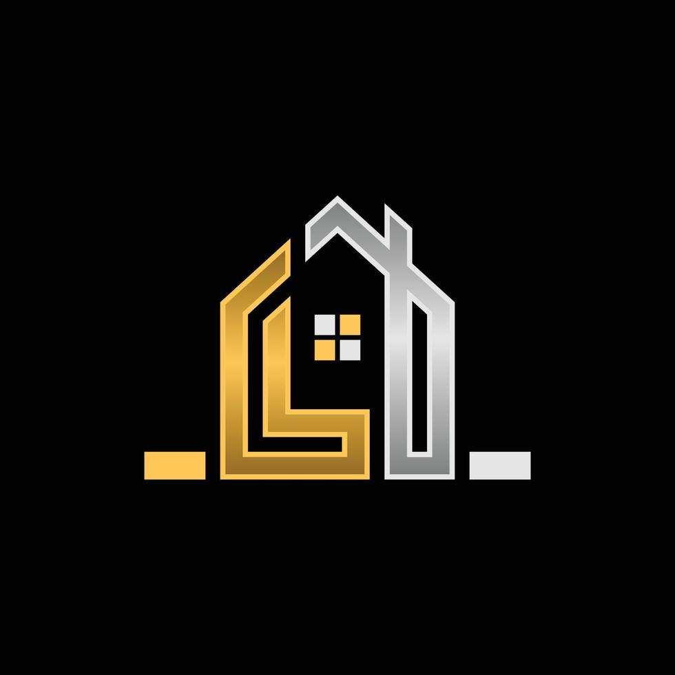 brief l huis onroerend goed luxe modern logo vector