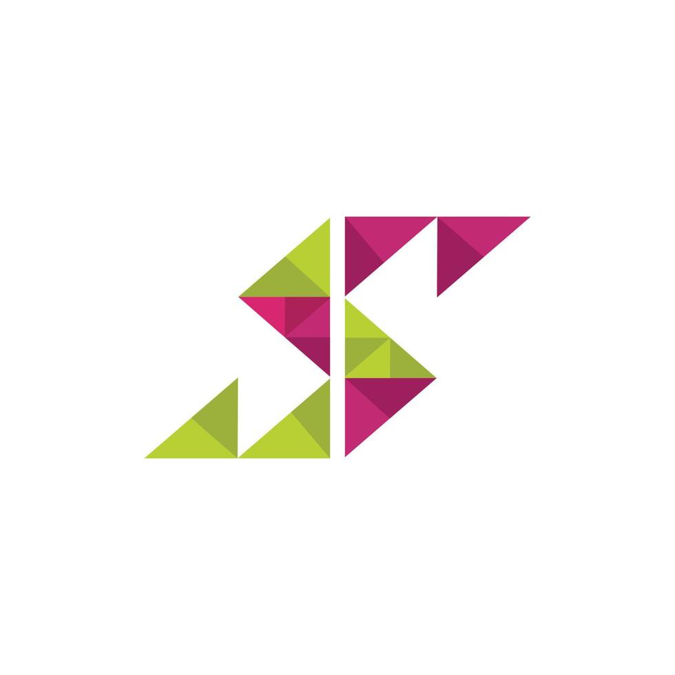 brief s veelhoek meetkundig modern logo vector