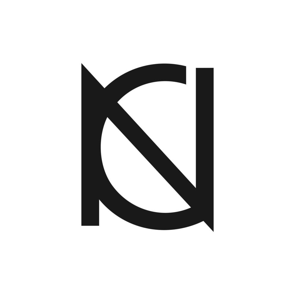 brief nc meetkundig modern monogram logo vector