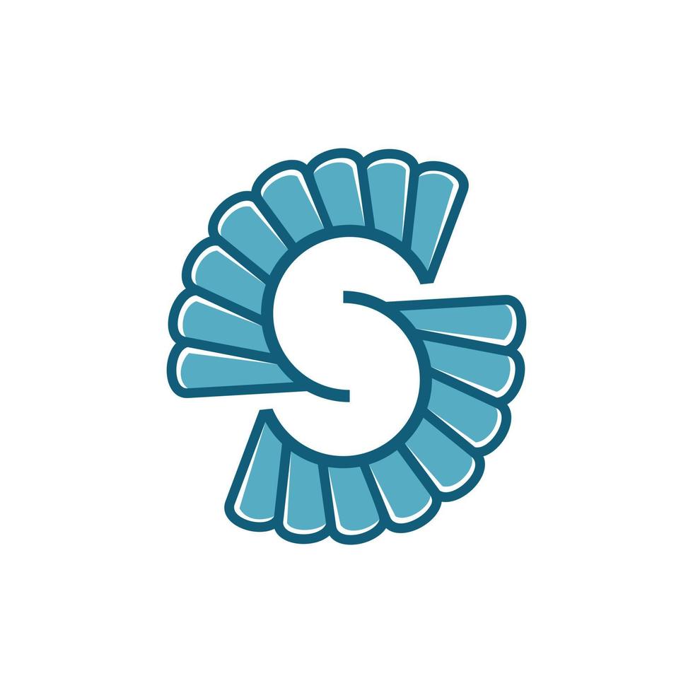 brief s schelp clam modern gemakkelijk logo vector