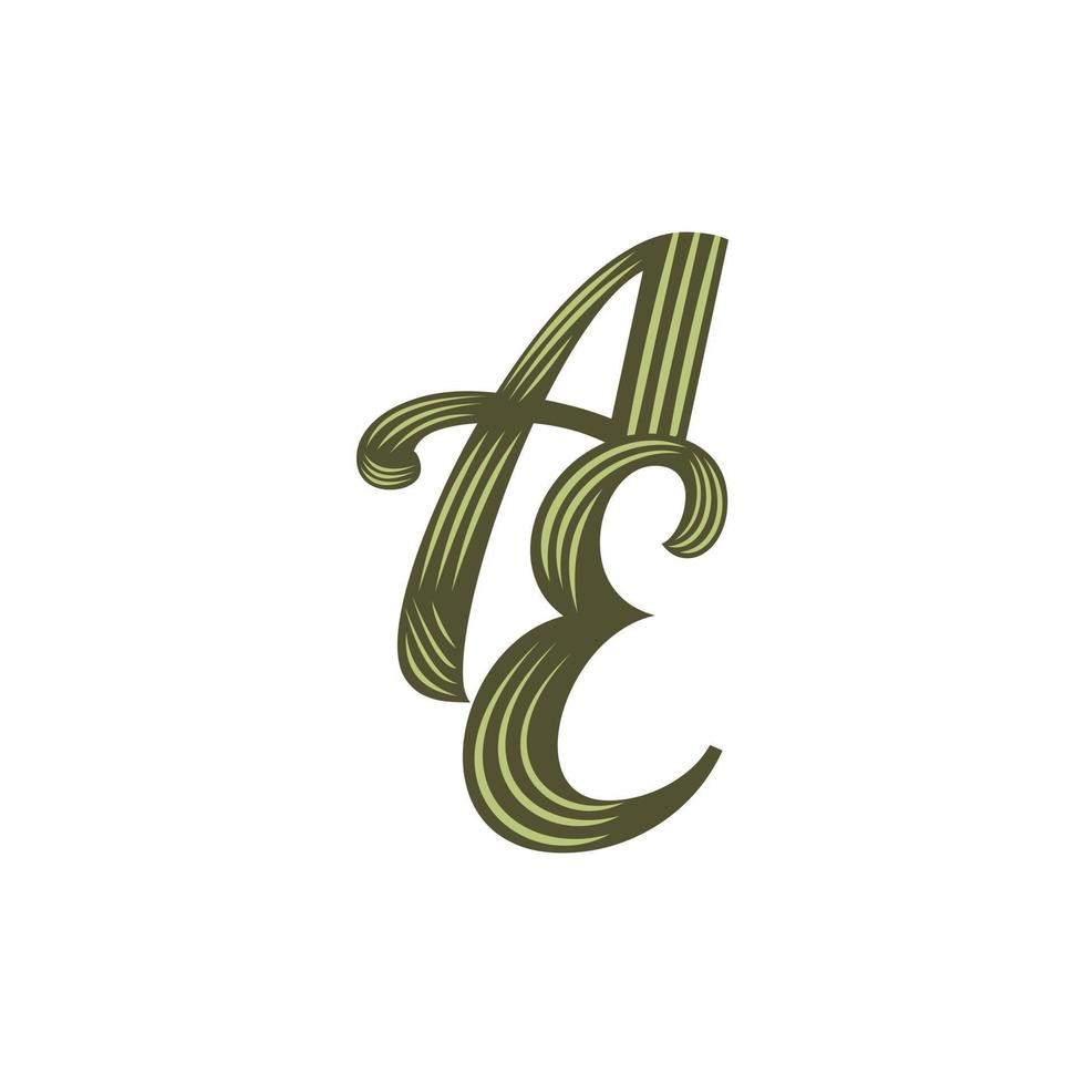 brief ae monogram creatief eenvoud logo vector