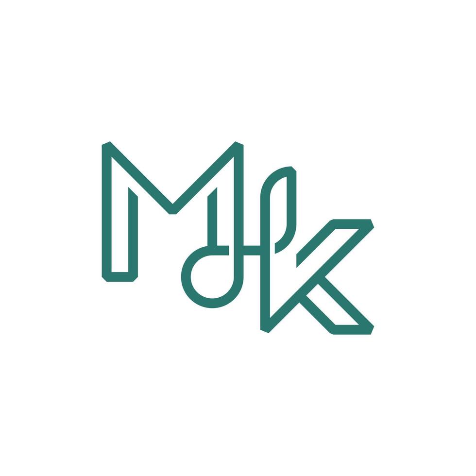 brief mk lijn gemakkelijk modern creatief logo vector