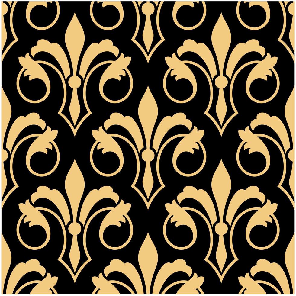 gouden retro fleur-de-lis naadloos patroon vector