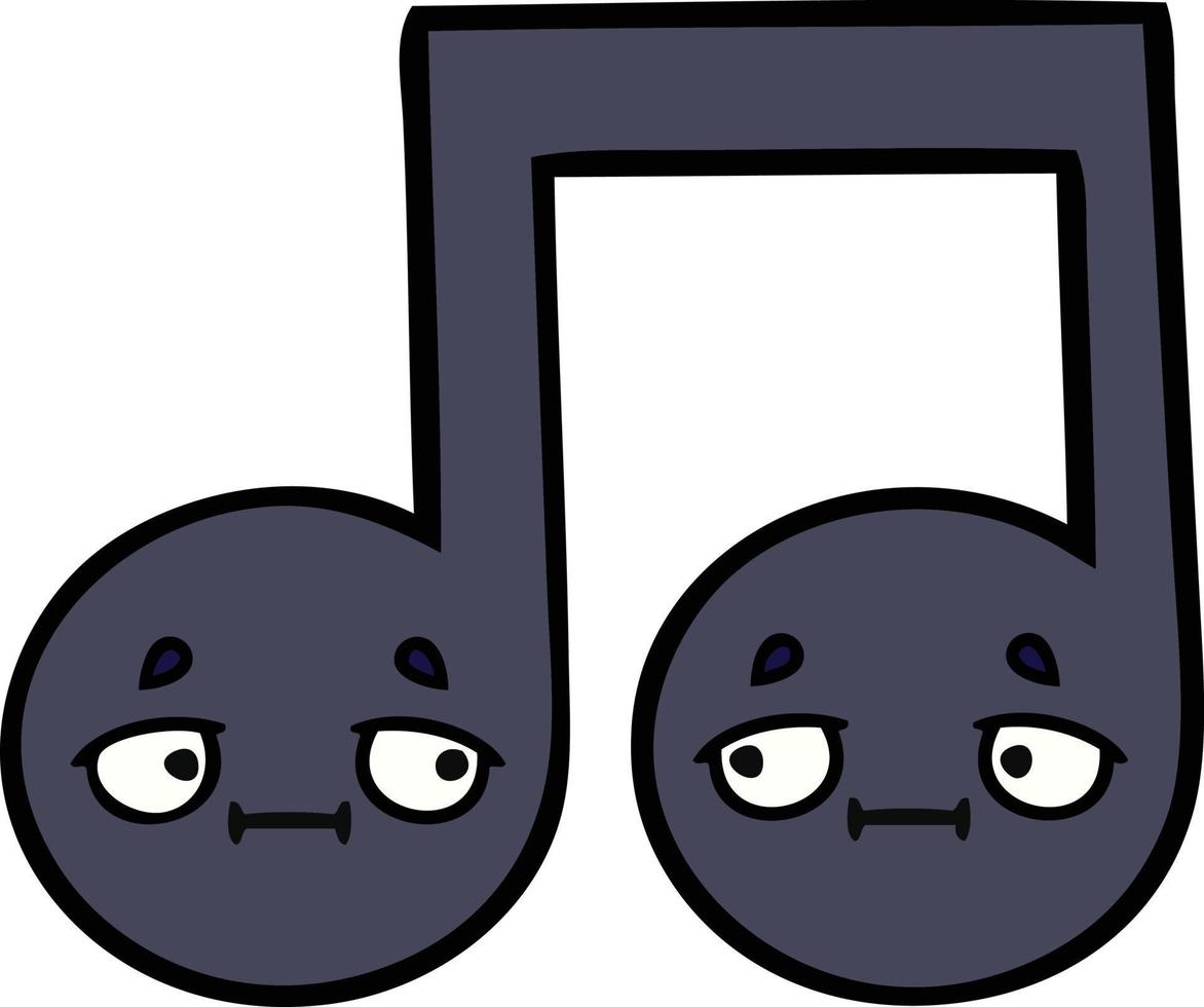 leuke cartoon muzieknoot vector